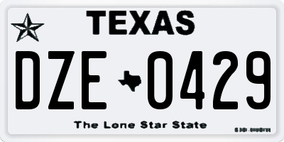 TX license plate DZE0429