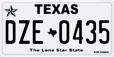 TX license plate DZE0435