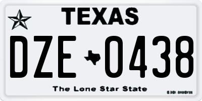 TX license plate DZE0438