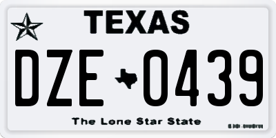 TX license plate DZE0439