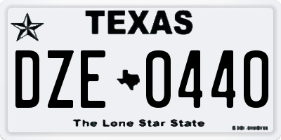 TX license plate DZE0440