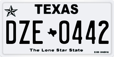 TX license plate DZE0442
