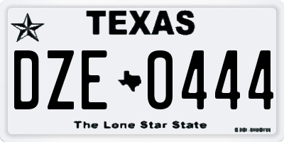 TX license plate DZE0444