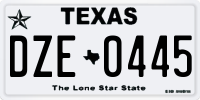 TX license plate DZE0445