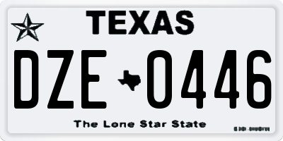 TX license plate DZE0446