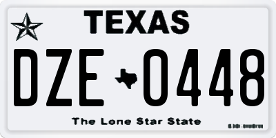 TX license plate DZE0448