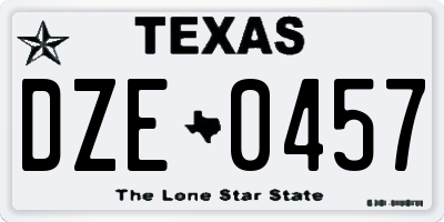 TX license plate DZE0457