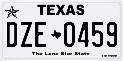 TX license plate DZE0459