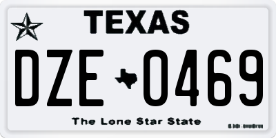 TX license plate DZE0469