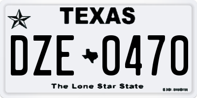 TX license plate DZE0470