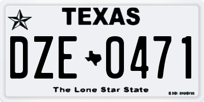 TX license plate DZE0471