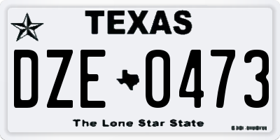 TX license plate DZE0473