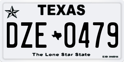 TX license plate DZE0479