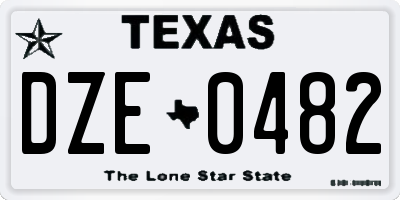 TX license plate DZE0482