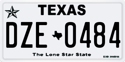 TX license plate DZE0484