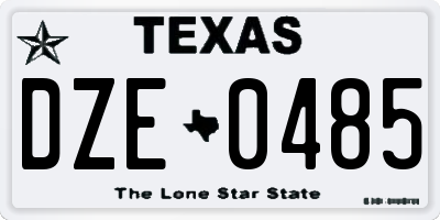 TX license plate DZE0485