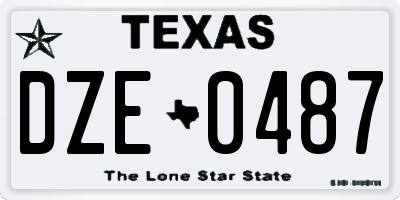 TX license plate DZE0487