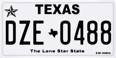 TX license plate DZE0488