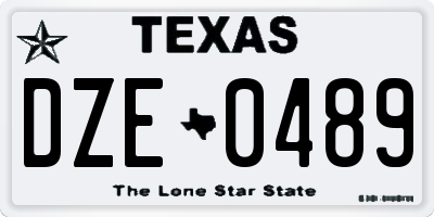 TX license plate DZE0489