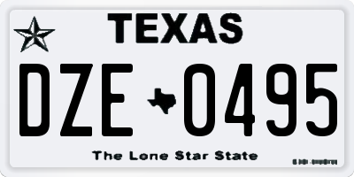 TX license plate DZE0495
