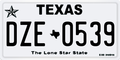 TX license plate DZE0539