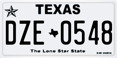 TX license plate DZE0548