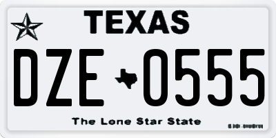 TX license plate DZE0555