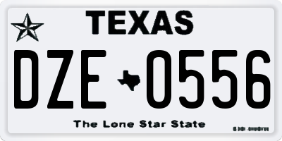 TX license plate DZE0556