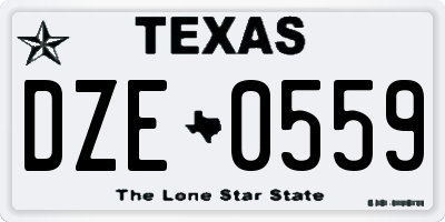 TX license plate DZE0559
