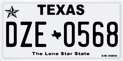TX license plate DZE0568