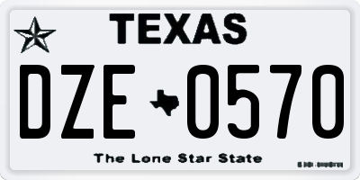 TX license plate DZE0570