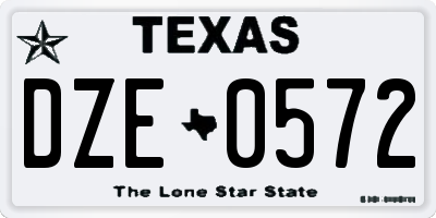 TX license plate DZE0572