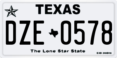 TX license plate DZE0578