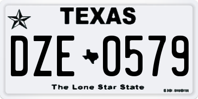 TX license plate DZE0579