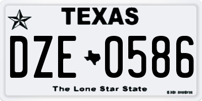 TX license plate DZE0586