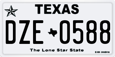 TX license plate DZE0588