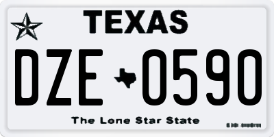 TX license plate DZE0590