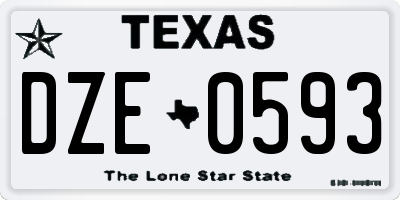 TX license plate DZE0593
