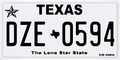 TX license plate DZE0594