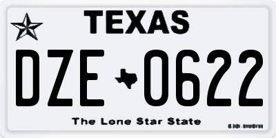 TX license plate DZE0622