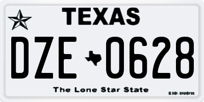 TX license plate DZE0628