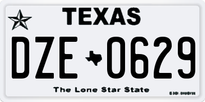 TX license plate DZE0629