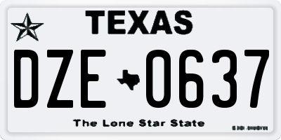 TX license plate DZE0637