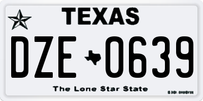 TX license plate DZE0639