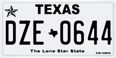 TX license plate DZE0644