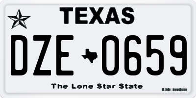 TX license plate DZE0659