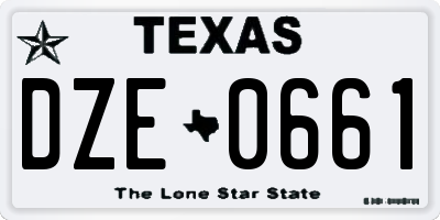 TX license plate DZE0661