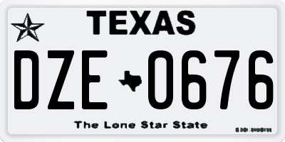 TX license plate DZE0676