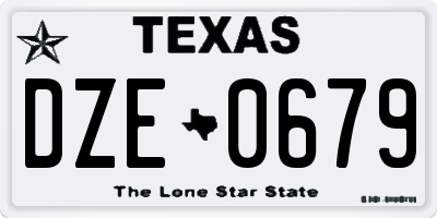 TX license plate DZE0679