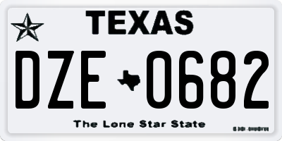 TX license plate DZE0682